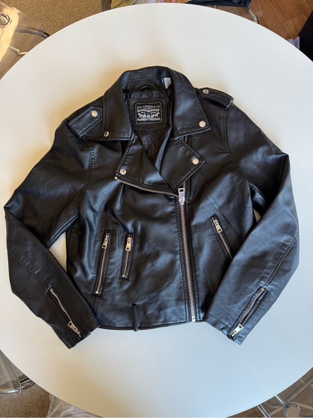 Levi's Black Faux Leather Asymmetrical Moto Jacket